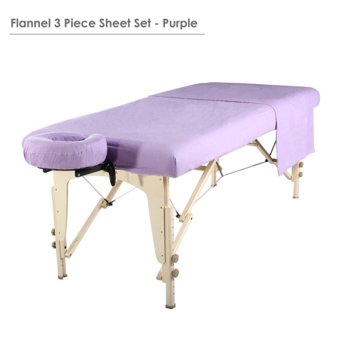 Master massage – Ensemble de draps 3-en-1 de table de massage universel, violet