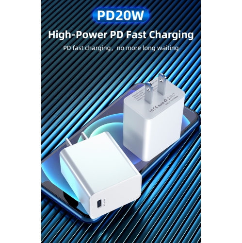 USB-C PD 20W Fast Charge Wall Power Adapter - White