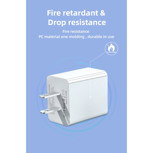 USB-C PD 20W Fast Charge Wall Power Adapter - White