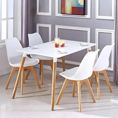 2 Pack Dining Chair, Office Guest Chair with Soft Cushion Kitchen Chair for Waiting Room, Conference and Reception, White