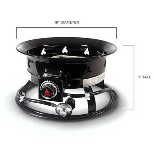 Outland Firebowl. 58,000 BTUs Lightweight and Portable Outland Firebowl Portable Propane Fire Pit Features Stainless Steel Burner