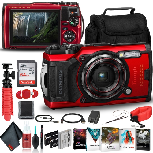 OM SYSTEM  Olympus Tough Tg-6 Waterproof Camera - Adventure Bundle