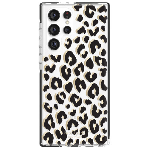 Étui rigide ajusté de kate spade new york pour Galaxy S22 Ultra - Noir léopard