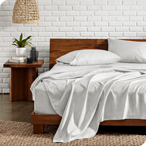 BARE HOME  Sheet Set - Premium 1800 Ultra-Soft Microfiber - Double Brushed - Hypoallergenic - Wrinkle Resistant (Heathered Pewter, Full)