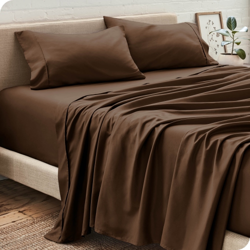BARE HOME  Sheet Set - Premium 1800 Ultra-Soft Microfiber - Double Brushed - Hypoallergenic - Wrinkle Resistant (Cocoa, King)