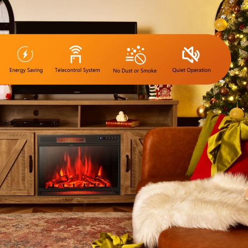 Topbuy 28" Electric Fireplace 900/13500W Wall Recessed Electric Heater w/Remote Control & Thermostat for Home Office