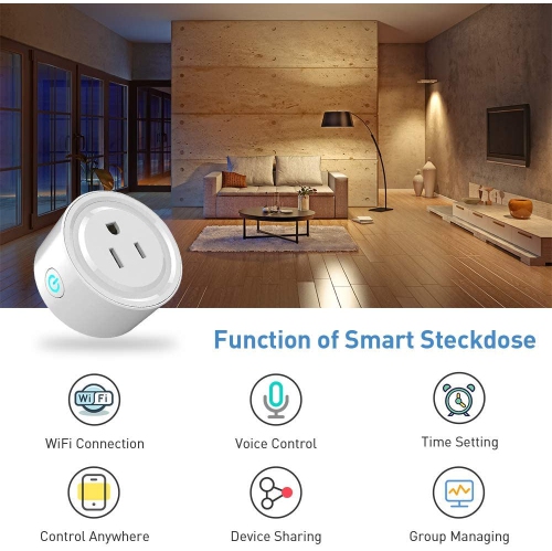 NIERBO 2Pack Wi-Fi Smart Plug WiFi Smart Plug 10A 2400W Mini Smart Plug Works with Amazon Alexa, Echo, Google Home, No Hub Required, Voice Command,