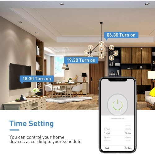 NIERBO 2Pack Wi-Fi Smart Plug WiFi Smart Plug 10A 2400W Mini Smart Plug Works with Amazon Alexa, Echo, Google Home, No Hub Required, Voice Command,
