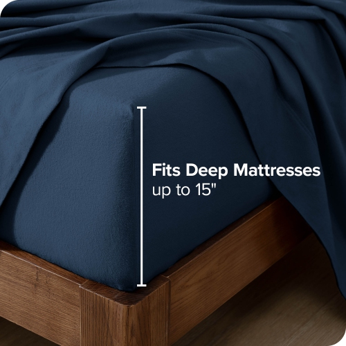 Bare Home Flannel Sheet Set 100% Cotton, Velvety Soft Heavyweight - Double Brushed Flannel - Deep Pocket