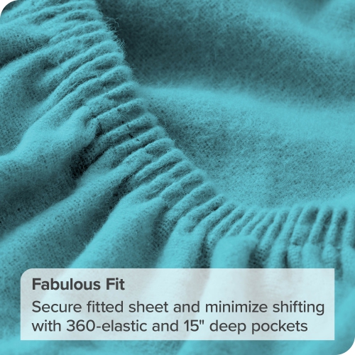 Bare Home Flannel Sheet Set 100% Cotton, Velvety Soft Heavyweight - Double Brushed Flannel - Deep Pocket