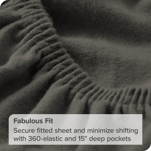 Bare Home Flannel Sheet Set 100% Cotton, Velvety Soft Heavyweight - Double Brushed Flannel - Deep Pocket