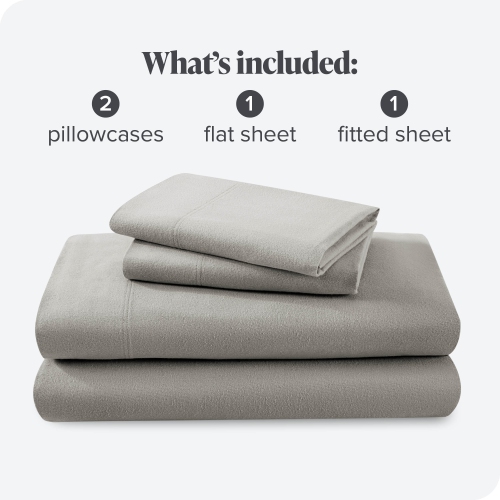 Bare Home Flannel Sheet Set 100% Cotton, Velvety Soft Heavyweight - Double Brushed Flannel - Deep Pocket