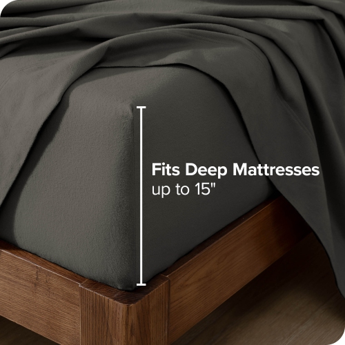 Bare Home Flannel Sheet Set 100% Cotton, Velvety Soft Heavyweight - Double Brushed Flannel - Deep Pocket