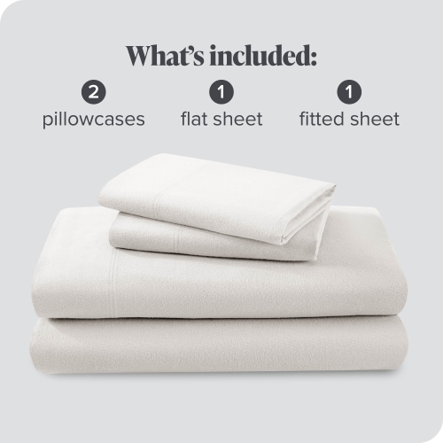Bare Home Flannel Sheet Set 100% Cotton, Velvety Soft Heavyweight - Double Brushed Flannel - Deep Pocket