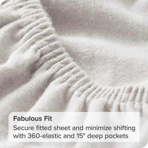 Bare Home Flannel Sheet Set 100% Cotton, Velvety Soft Heavyweight - Double Brushed Flannel - Deep Pocket