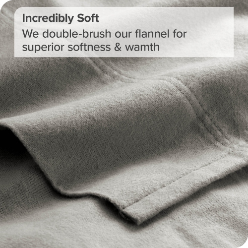 Bare Home Flannel Sheet Set 100% Cotton, Velvety Soft Heavyweight - Double Brushed Flannel - Deep Pocket
