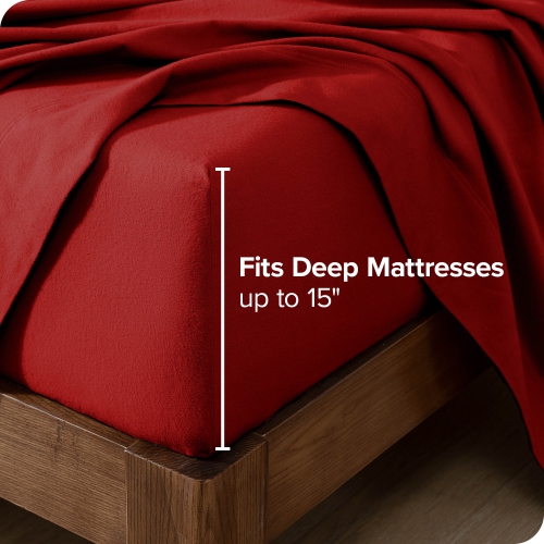 Bare Home Flannel Sheet Set 100% Cotton, Velvety Soft Heavyweight - Double Brushed Flannel - Deep Pocket