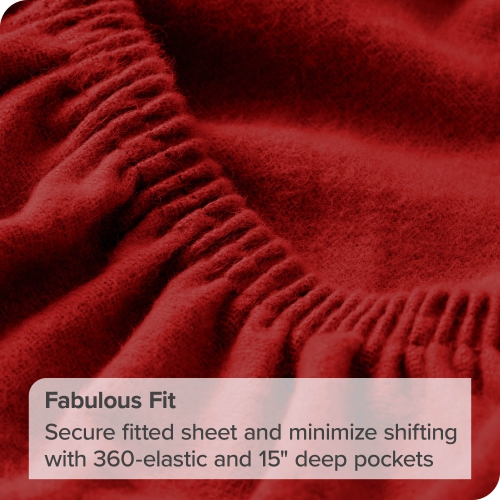 Bare Home Flannel Sheet Set 100% Cotton, Velvety Soft Heavyweight - Double Brushed Flannel - Deep Pocket