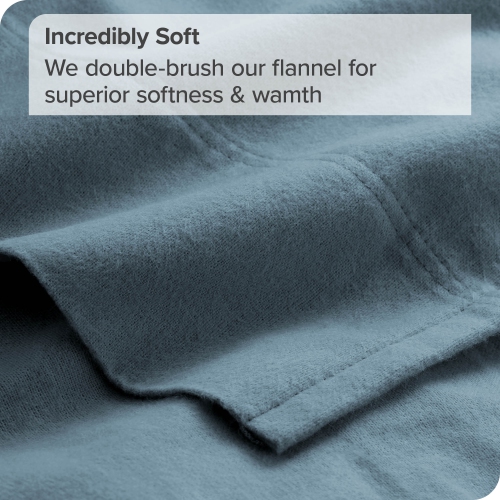Bare Home Flannel Sheet Set 100% Cotton, Velvety Soft Heavyweight - Double Brushed Flannel - Deep Pocket