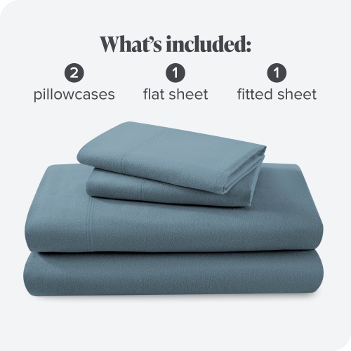 Bare Home Flannel Sheet Set 100% Cotton, Velvety Soft Heavyweight - Double Brushed Flannel - Deep Pocket
