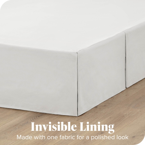 Juponnage Bare Home double brossé microfibre Premium, pli. Droit 15 po, 1800 ultra-doux, résistant aux pertes - Grand lit, crème