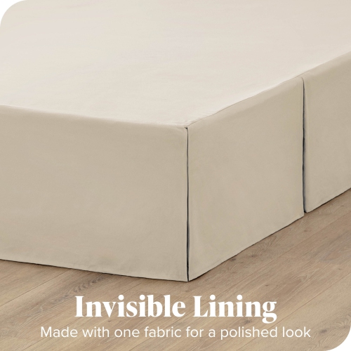 Bare Home Bed Skirt Double Brushed Premium Microfiber, 15-Inch Tailored Drop Pleated Ruffle, 1800 Ultra-Soft, Shrink Resistant - Twin XL, Sand