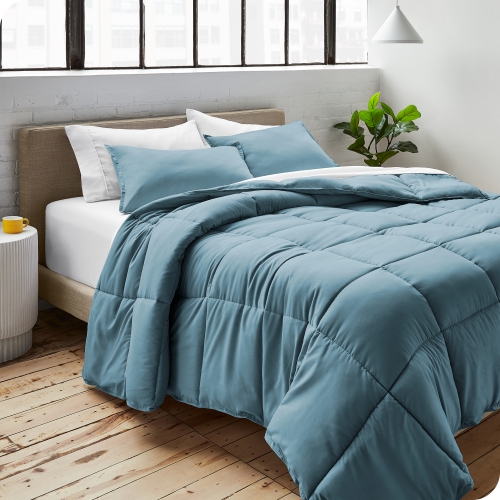 Bare Home Comforter Set - Goose Down Alternative - Ultra-Soft - Hypoallergenic - All Season Breathable Warmth - Queen, Coronet Blue