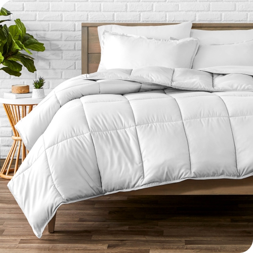 BARE HOME  Comforter Set - Goose Down Alternative - Ultra-Soft - Hypoallergenic - All Season Breathable Warmth - King/california King In White