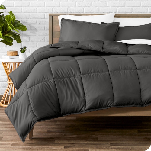 Bare Home Comforter Set - Goose Down Alternative - Ultra-Soft - Hypoallergenic - All Season Breathable Warmth - Twin/Twin XL, Grey