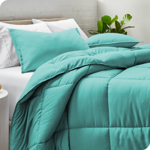 Bare Home Comforter Set - Goose Down Alternative - Ultra-Soft - Hypoallergenic - All Season Breathable Warmth - Twin/Twin XL, Aqua