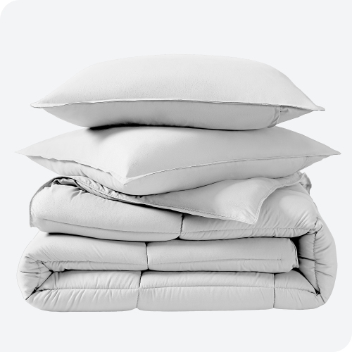 Bare Home Comforter Set - Goose Down Alternative - Ultra-Soft - Hypoallergenic - All Season Breathable Warmth - Oversized Queen, White