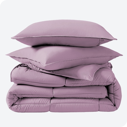 Bare Home Comforter Set - Goose Down Alternative - Ultra-Soft - Hypoallergenic - All Season Breathable Warmth - Queen, Lavender