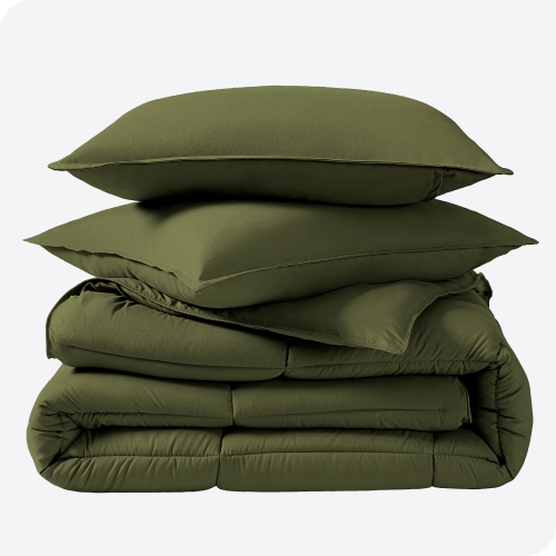 Bare Home Comforter Set - Goose Down Alternative - Ultra-Soft - Hypoallergenic - All Season Breathable Warmth - Queen, Cypress