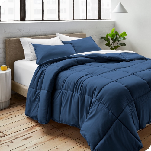 Bare Home Comforter Set - Goose Down Alternative - Ultra-Soft - Hypoallergenic - All Season Breathable Warmth - Full, Dark Blue