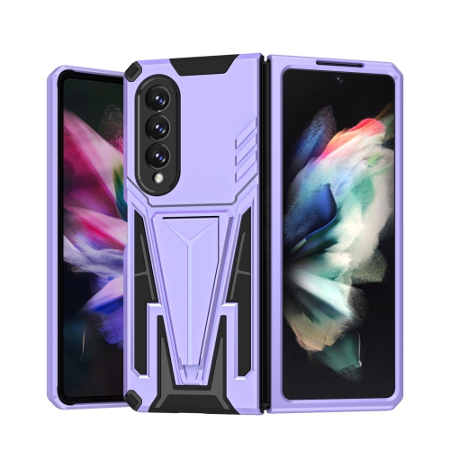 【CSmart】 Shockproof Heavy Duty Rugged Defender Case Kickstand Cover for Samsung Galaxy Z Fold 3 5G, Purple