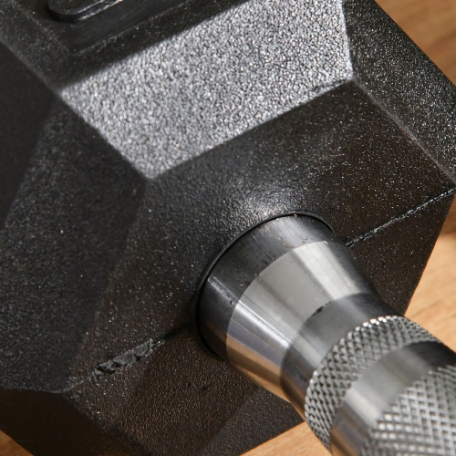 Soozier Rubber Dumbbells Weight Set, Total 24lbs, 12lbs Each, Dumbbell Hand Weight for Body Fitness Training for Home Office Gym, Black