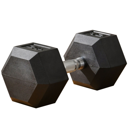 SOOZIER  45Lbs Rubber Dumbbells Weight Dumbbell Hand Weight Barbell for Body Fitness Training for Home Office Gym In Black