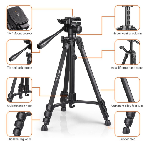 Lightweight Tripod 60" High Quality , Aluminum Travel/Camera/Phone Tripod With Carry Bag
