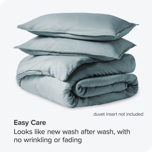 Bare Home Duvet Cover and Sham Set - Premium 1800 Ultra-Soft Brushed Microfiber - Hypoallergenic, Easy Care, Wrinkle Resistant - Queen, Light Blue