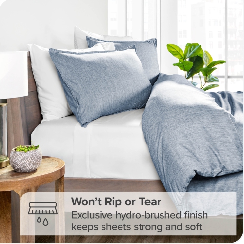 Bare Home Duvet Cover and Sham Set - Premium 1800 Ultra-Soft Brushed Microfiber - Hypoallergenic, Easy Care, Wrinkle Resistant - Oversized Queen,