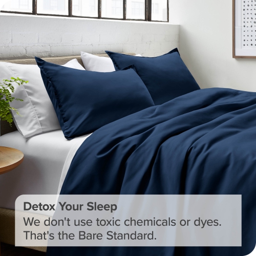 Bare Home Duvet Cover and Sham Set - Premium 1800 Ultra-Soft Brushed Microfiber - Hypoallergenic, Easy Care, Wrinkle Resistant - Twin/Twin XL, Dark