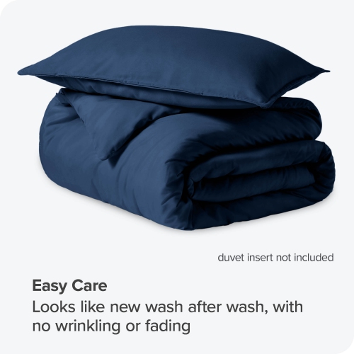 Bare Home Duvet Cover and Sham Set - Premium 1800 Ultra-Soft Brushed Microfiber - Hypoallergenic, Easy Care, Wrinkle Resistant - Twin/Twin XL, Dark