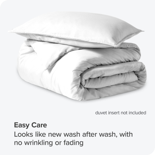 Bare Home Duvet Cover and Sham Set - Premium 1800 Ultra-Soft Brushed Microfiber - Hypoallergenic, Easy Care, Wrinkle Resistant - Twin/Twin XL, White