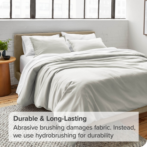 Bare Home Duvet Cover and Sham Set - Premium 1800 Ultra-Soft Brushed Microfiber - Hypoallergenic, Easy Care, Wrinkle Resistant - Twin/Twin XL, Cream