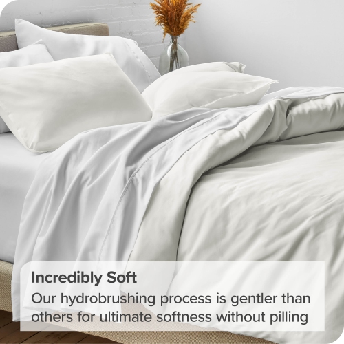 Bare Home Duvet Cover and Sham Set - Premium 1800 Ultra-Soft Brushed Microfiber - Hypoallergenic, Easy Care, Wrinkle Resistant - Twin/Twin XL, Cream