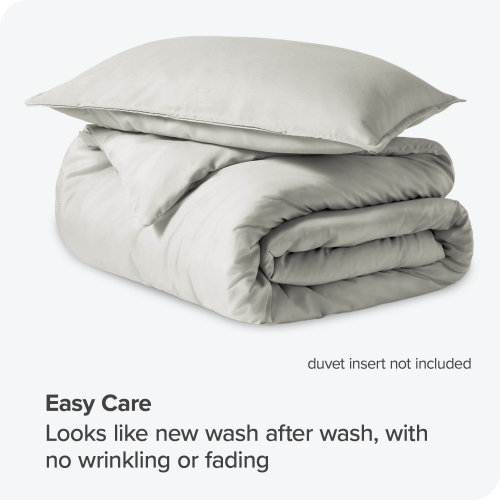 Bare Home Duvet Cover and Sham Set - Premium 1800 Ultra-Soft Brushed Microfiber - Hypoallergenic, Easy Care, Wrinkle Resistant - Twin/Twin XL, Cream