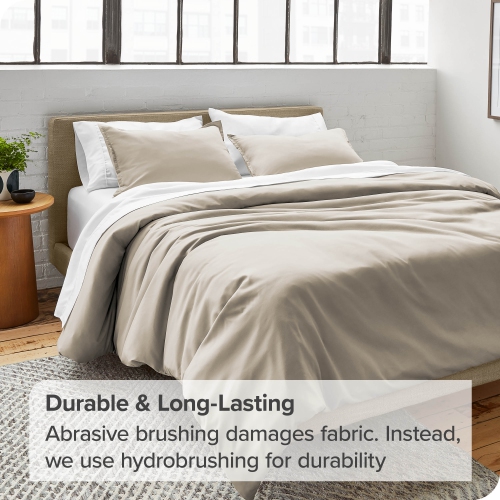 Bare Home Duvet Cover and Sham Set - Premium 1800 Ultra-Soft Brushed Microfiber - Hypoallergenic, Easy Care, Wrinkle Resistant - King/California