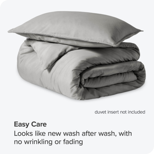 Bare Home Duvet Cover and Sham Set - Premium 1800 Ultra-Soft Brushed Microfiber - Hypoallergenic, Easy Care, Wrinkle Resistant - Twin/Twin XL, Light