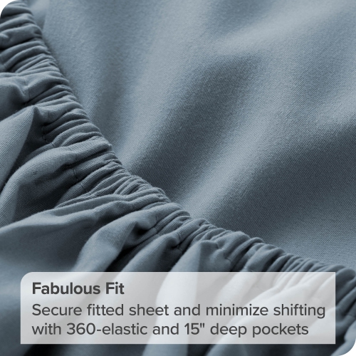 Bare Home Fitted Bottom Sheet - Premium 1800 Ultra-Soft Wrinkle Resistant Microfiber - Hypoallergenic - Deep Pocket - Twin XL, Coronet Blue