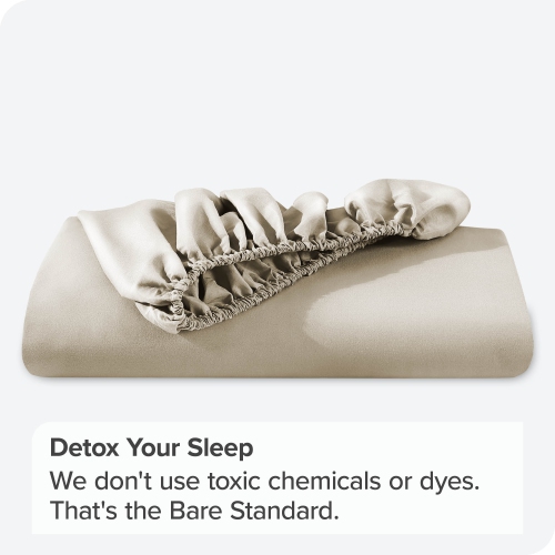 Bare Home Fitted Bottom Sheet - Premium 1800 Ultra-Soft Wrinkle Resistant Microfiber - Hypoallergenic - Deep Pocket - Twin XL, Sand